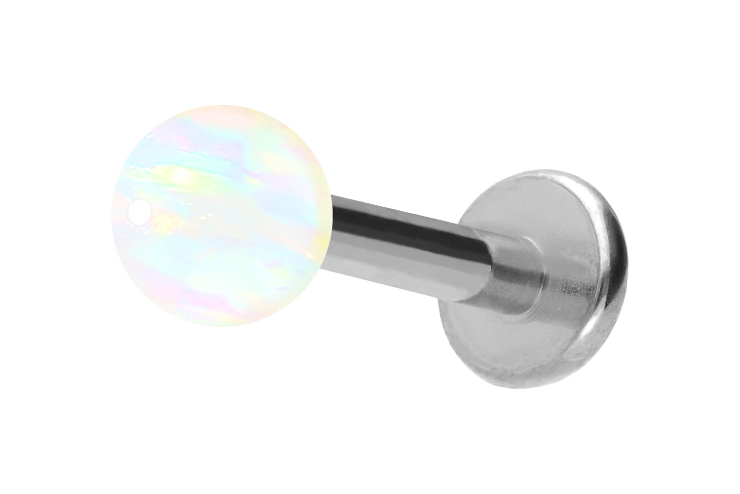 Titan Labret Piercing mit Innengewinde SYNTHETISCHER OPAL